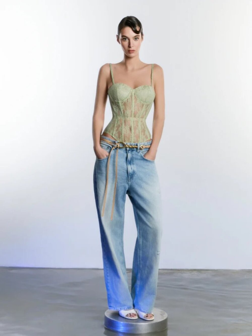 Perfect Corset Moss Luxe Corset in Sage Green